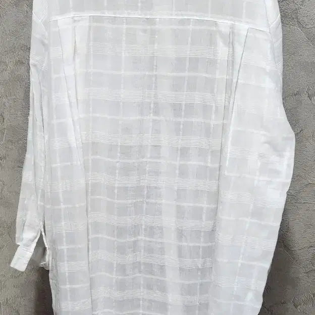 [BUNJANG] Mielie White Check Long Shirt / miieli 화이트 체크 롱 셔츠
