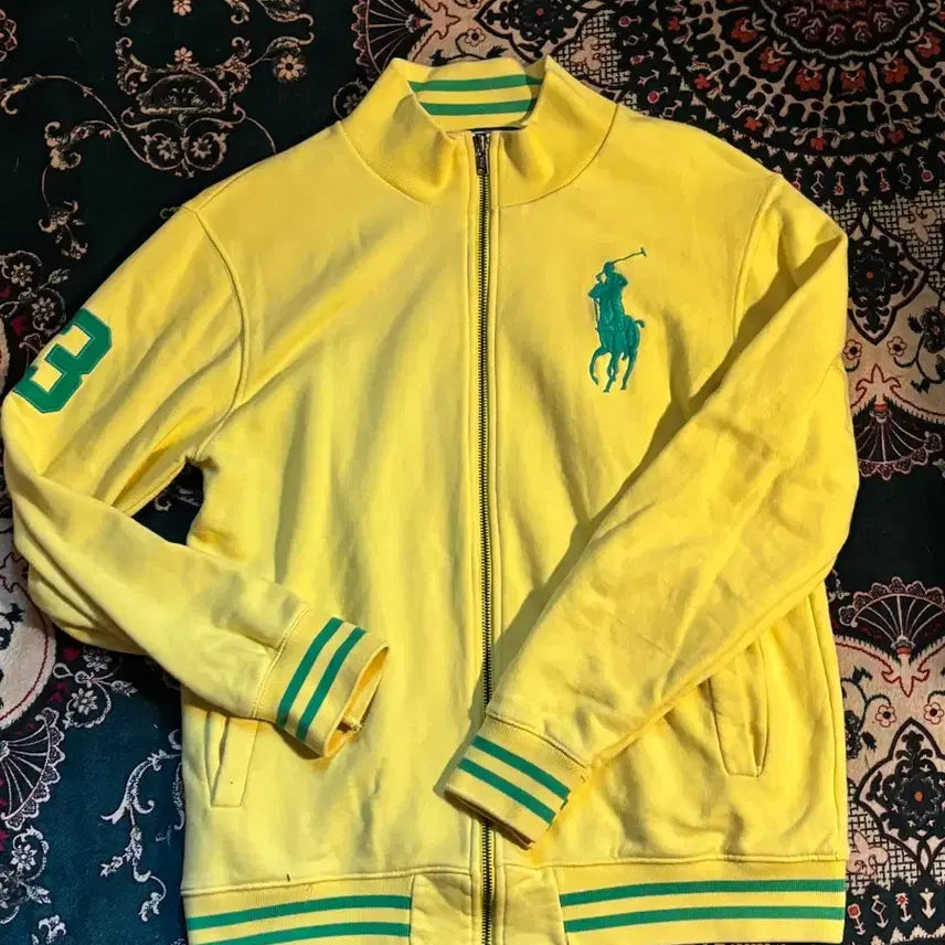[BUNJANG] Polo Ralph Lauren Big Pony Yellow Zip-Up Jacket L / 폴로 랄프로렌 빅포니 옐로우 집업 L