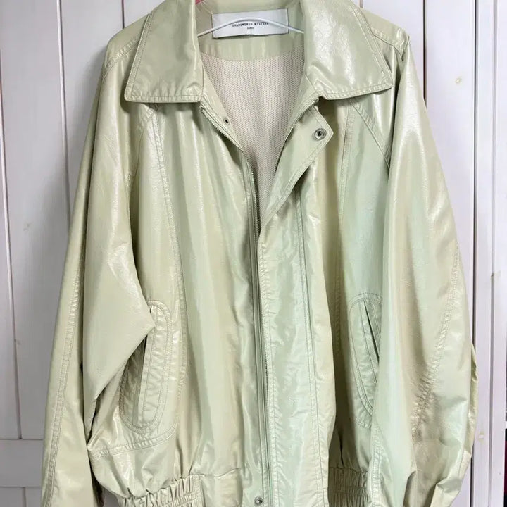 [BUNJANG] Unanswered Mystery Spring Faux Leather Blouson Jacket / 언앤써드미스테리 봄 레더 블루종