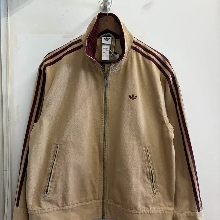 [BUNJANG] Adidas Twill Firebird Jacket Linen Burgundy / N153. 아디다스 트윌 파이어버드 자켓 리넨 버건디
