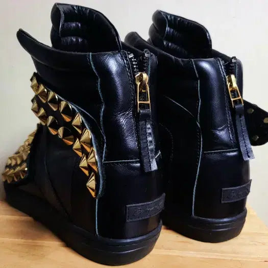 [BUNJANG] SUECOMMA BONNIE Studded Leather High-Top Sneakers / 슈콤마보니 스터드장식 가죽하이탑 스니커즈 245  s43