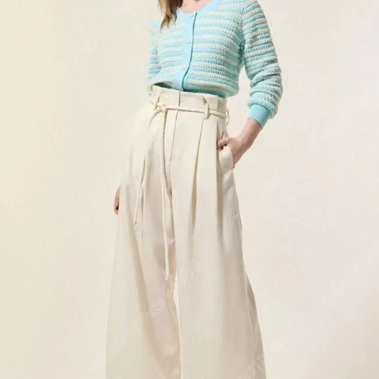 [BUNJANG] Lanvin High-Waisted Wide-Leg Pants / 한섬 랑방 울블렌드 하이웨이스트 와이드팬츠