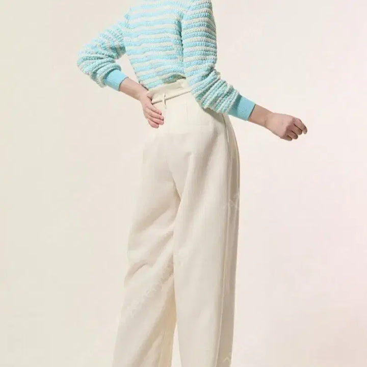 [BUNJANG] Lanvin High-Waisted Wide-Leg Pants / 한섬 랑방 울블렌드 하이웨이스트 와이드팬츠