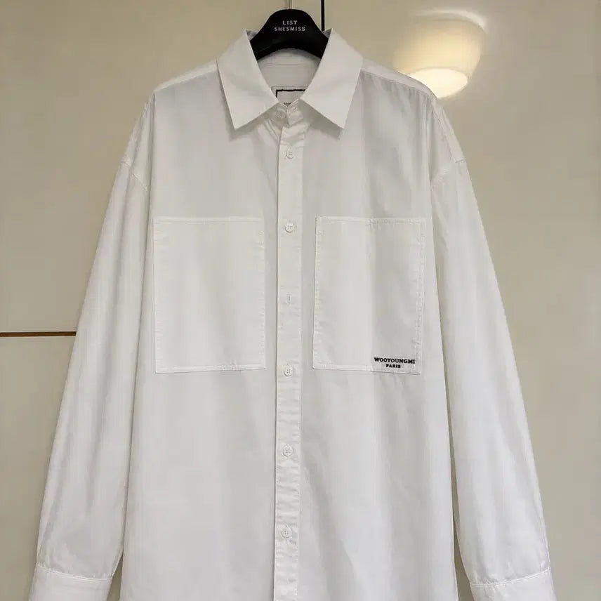 [BUNJANG] Wooyoungmi Flower Back Logo Shirt White / 우영미 플라워 백로고 셔츠