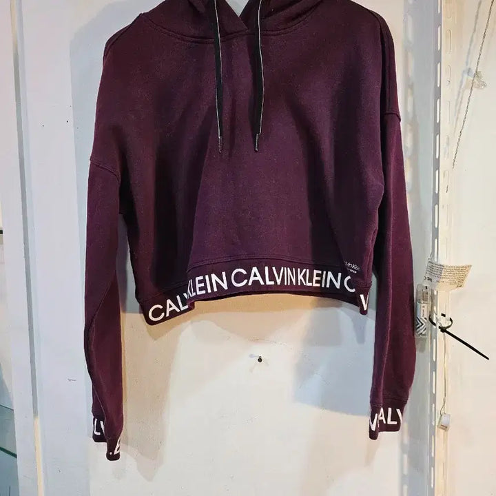 [BUNJANG] Calvin Klein Purple Cropped Hoodie / <만원빈티지>캘빈클라인 퍼플 크롭 후드티