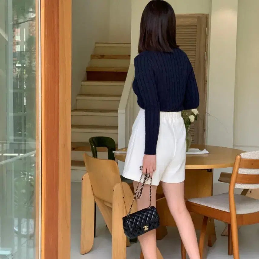 [BUNJANG] Enne Tweed Banding Pants (White) / [새상품] 엔느 트위드 밴딩팬츠(free, 화이트)
