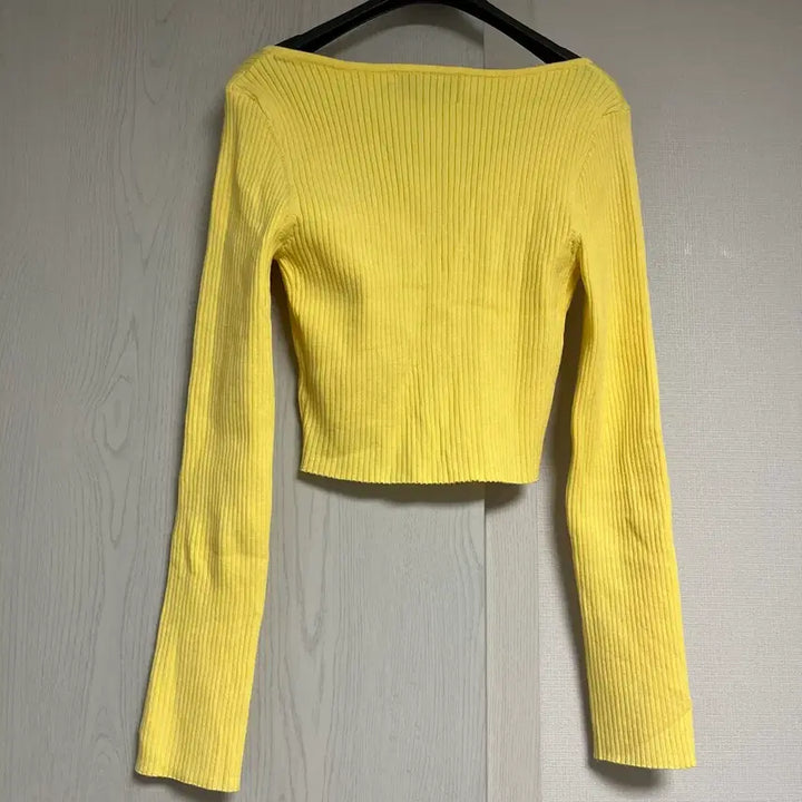 [BUNJANG] Atelier Nine Yellow Ribbed Cardigan Size 55 / 아틀리에나인 옐로우 골지 가디건 55사이즈
