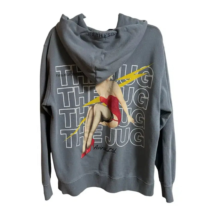 [BUNJANG] AVIREX Embroidered Print Hoodie / 아비렉스 AVIREX 후드티