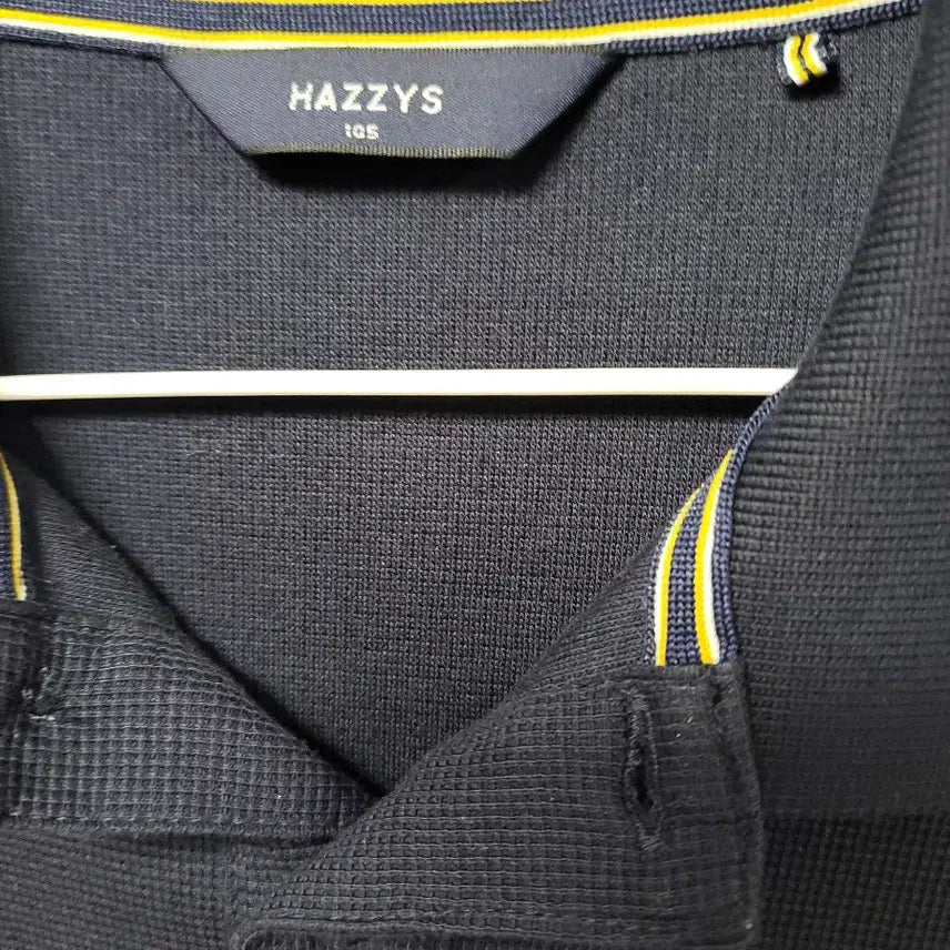 [BUNJANG] Hazzys Striped Cotton Long Sleeve Polo Shirt - Navy / 헤지스 스트라이프 긴팔 면100 카라티 105