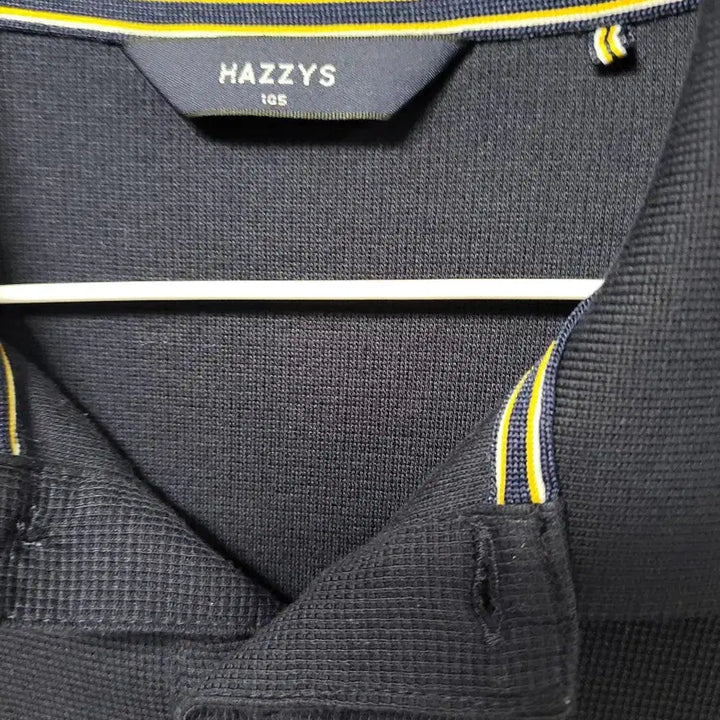 [BUNJANG] Hazzys Striped Cotton Long Sleeve Polo Shirt - Navy / 헤지스 스트라이프 긴팔 면100 카라티 105
