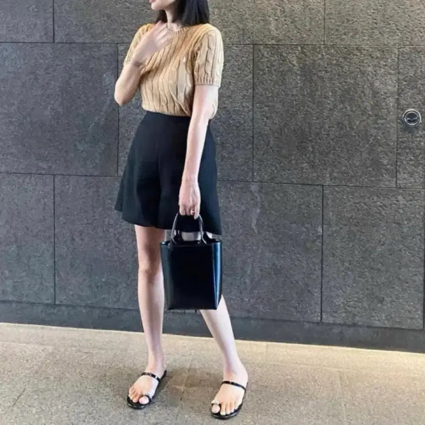 [BUNJANG] Enne Tweed Banding Pants (Free, Black) / [새상품] 엔느 트위드 밴딩팬츠(free, 블랙)