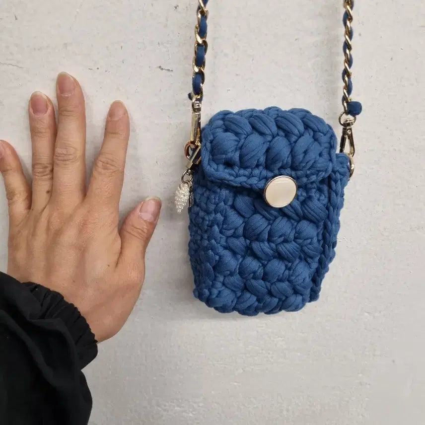[BUNJANG] Hand-knitted Mini Crossbody Bag (Free Size) / [free size] 손뜨게 미니 크로스백