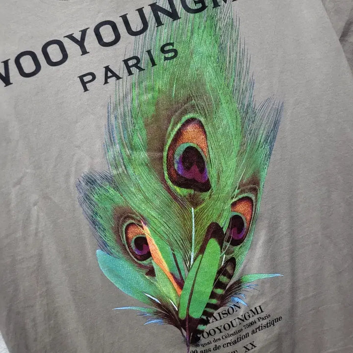 [BUNJANG] Wooyoungmi 23SS Feather Back Logo T-Shirt Size 46 / [새상품급] 46 / 23SS 우영미 깃털 백로고 반팔티