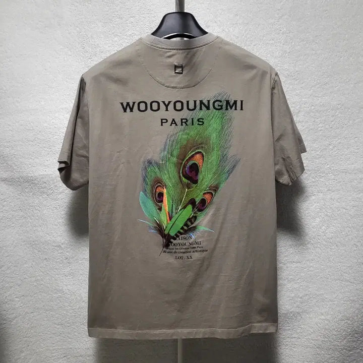 [BUNJANG] Wooyoungmi 23SS Feather Back Logo T-Shirt Size 46 / [새상품급] 46 / 23SS 우영미 깃털 백로고 반팔티