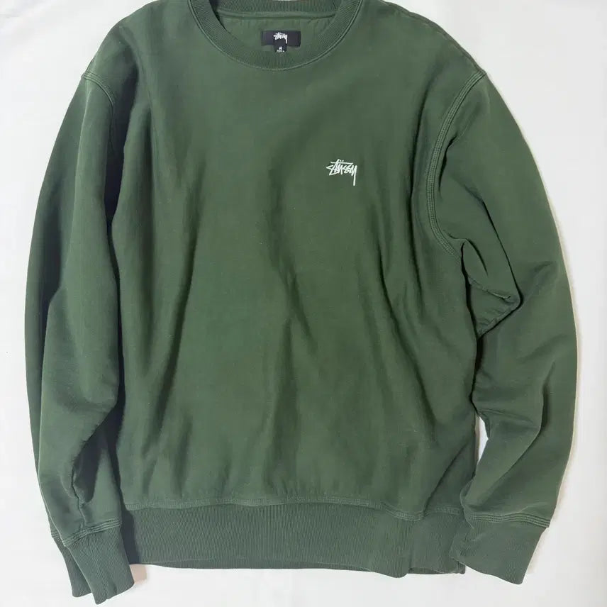 [BUNJANG] Stussy Overdyed Crewneck Sweatshirt (Green) / 스투시 크루넥 맨투맨(그린)