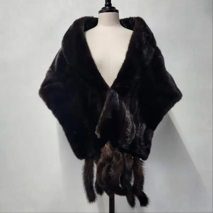 [BUNJANG] SAGA ROYAL Natural Mink Stole Dark Brown / SAGA ROYAL 사가밍크 로열 천연 밍크 숄 스톨 다크브라운
