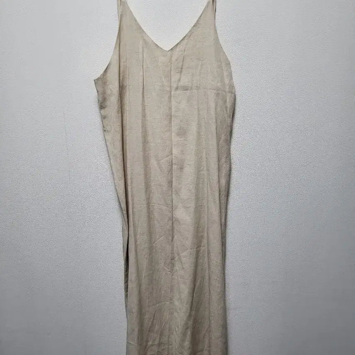 [BUNJANG] Byulha Linen V-Neck Sleeveless Maxi Dress - Beige / 50410/린넨 V넥 끈나시 롱 원피스 베이지/별하