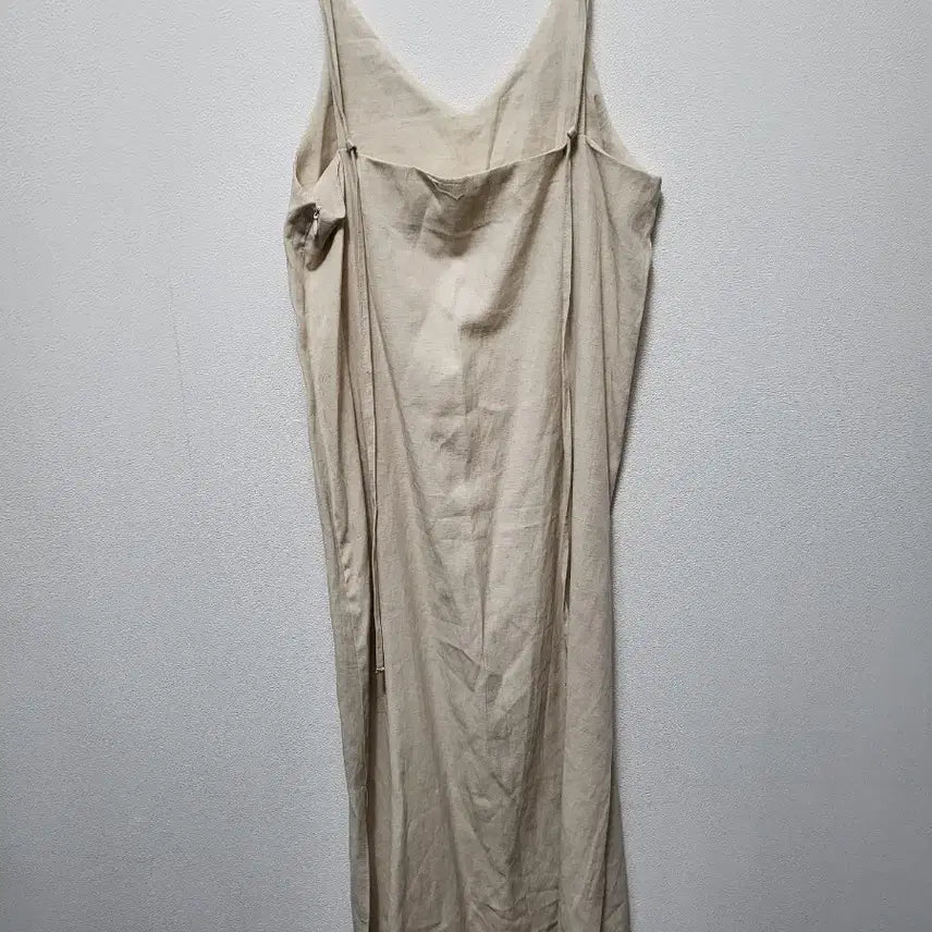 [BUNJANG] Byulha Linen V-Neck Sleeveless Maxi Dress - Beige / 50410/린넨 V넥 끈나시 롱 원피스 베이지/별하