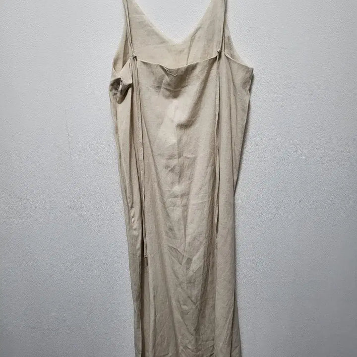 [BUNJANG] Byulha Linen V-Neck Sleeveless Maxi Dress - Beige / 50410/린넨 V넥 끈나시 롱 원피스 베이지/별하
