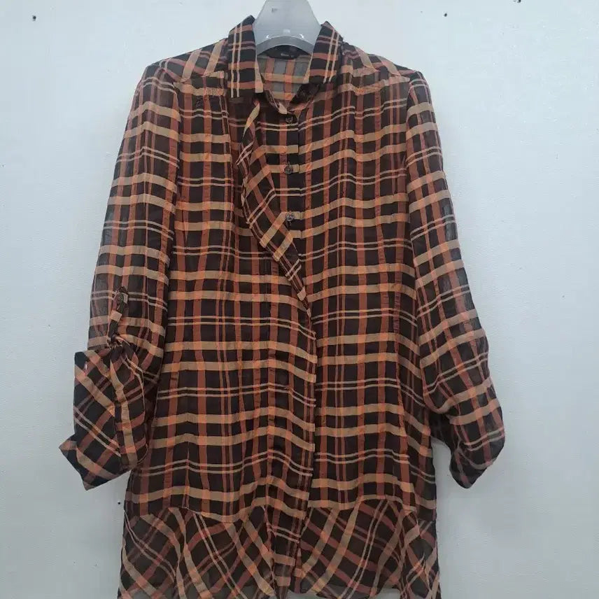 [BUNJANG] Jisun Chiffon Long Shirt Size 100 / 지섄 쉬폰 롱셔츠100