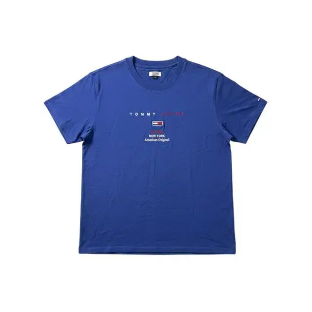 [BUNJANG] Tommy Jeans Printed Short Sleeve T-Shirt Blue L/G / TOMMY JEANS 타미진스 프린팅 반팔 티 블루 L/G