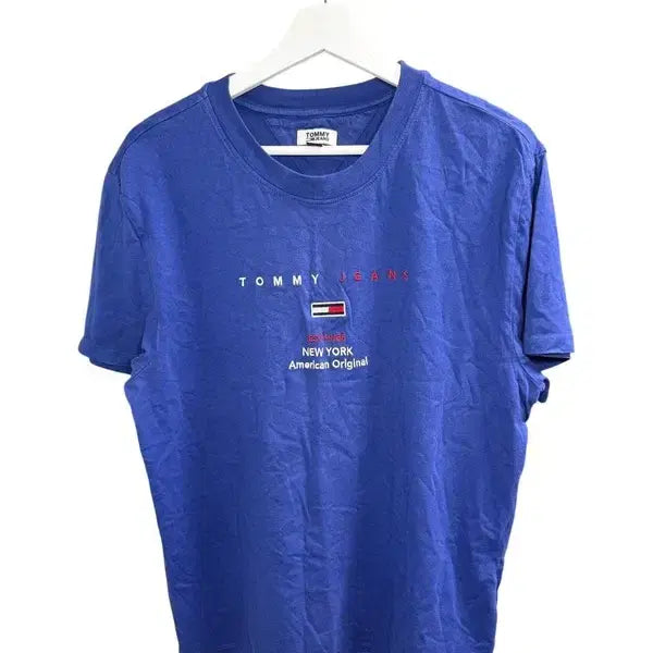 [BUNJANG] Tommy Jeans Printed Short Sleeve T-Shirt Blue L/G / TOMMY JEANS 타미진스 프린팅 반팔 티 블루 L/G