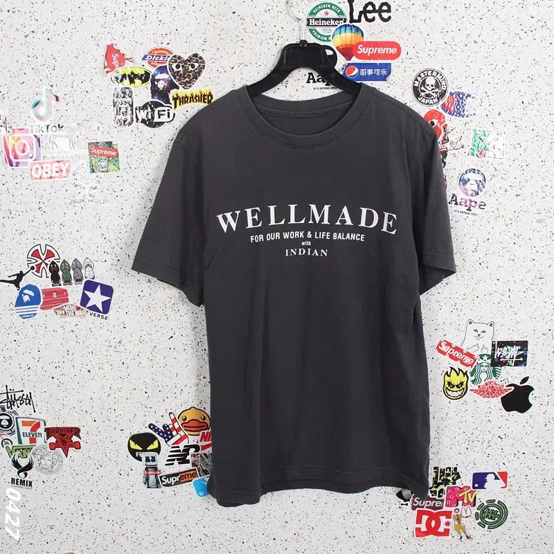 [BUNJANG] Well Made Printing Round T-Shirt BK / 남성95 / 웰메이드 프린팅 라운드티셔츠BK 37-146