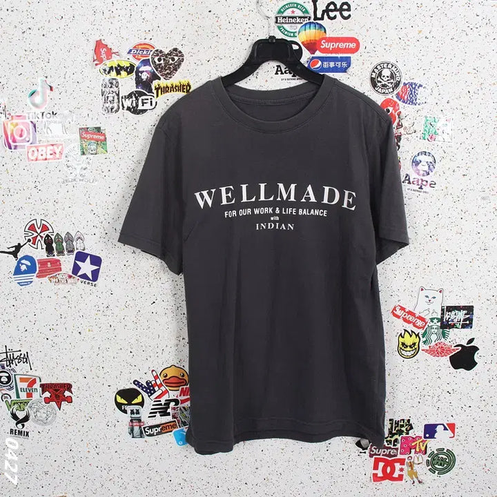 [BUNJANG] Well Made Printing Round T-Shirt BK / 남성95 / 웰메이드 프린팅 라운드티셔츠BK 37-146