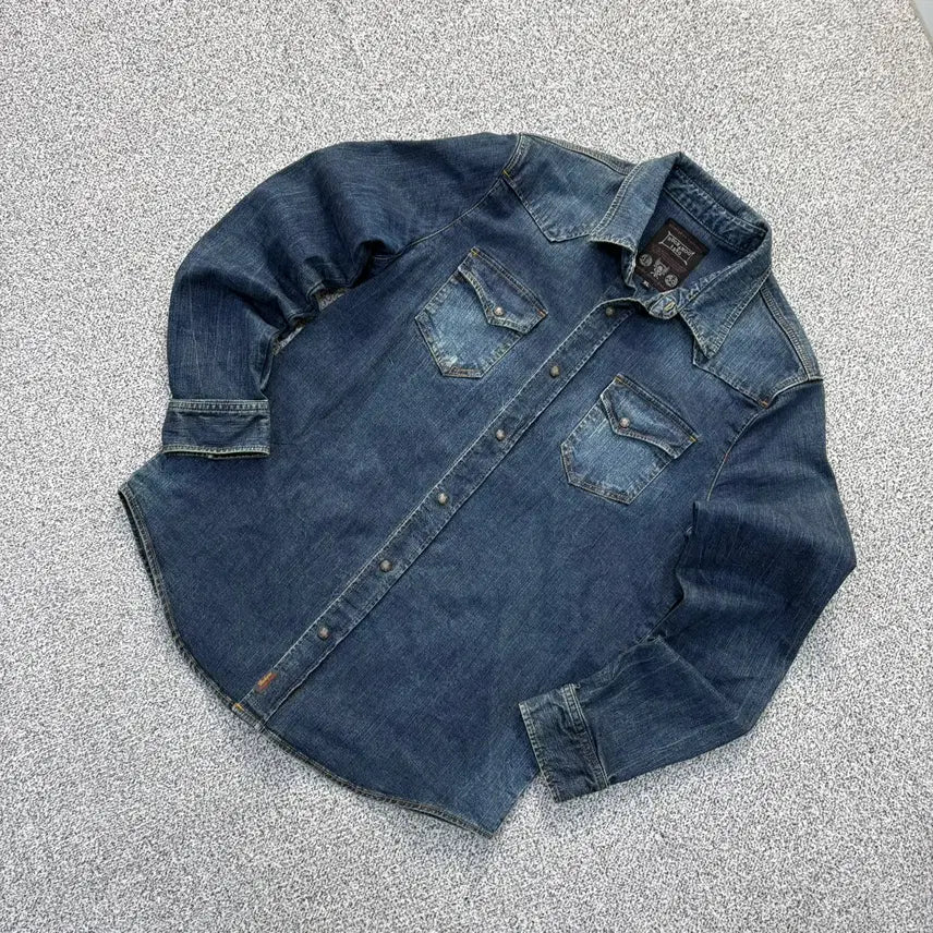 [BUNJANG] Buckaroo Western Washed Denim Shirt XL / XL 버커루 웨스턴 워싱 데님 셔츠 0429J