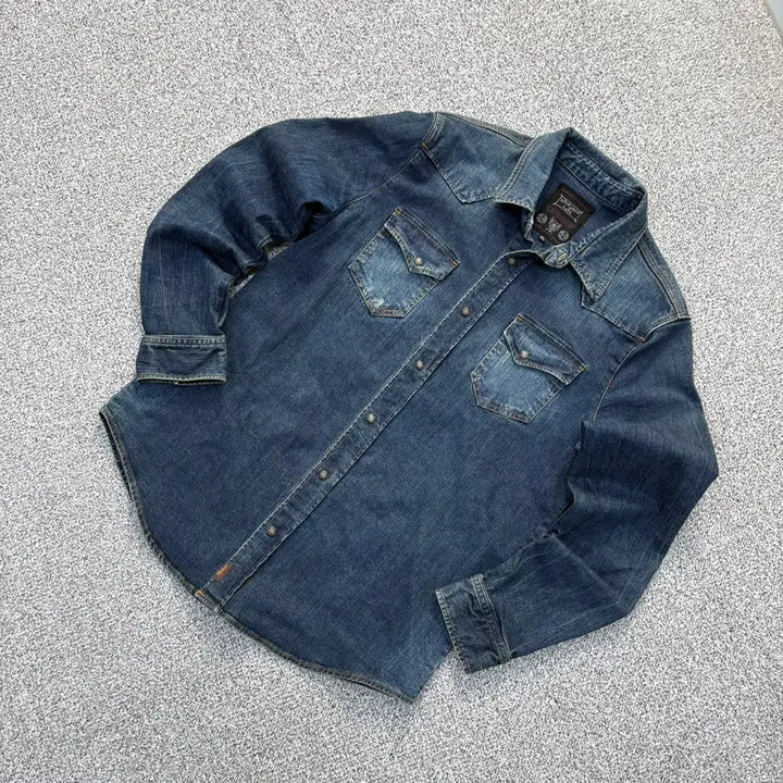[BUNJANG] Buckaroo Western Washed Denim Shirt XL / XL 버커루 웨스턴 워싱 데님 셔츠 0429J