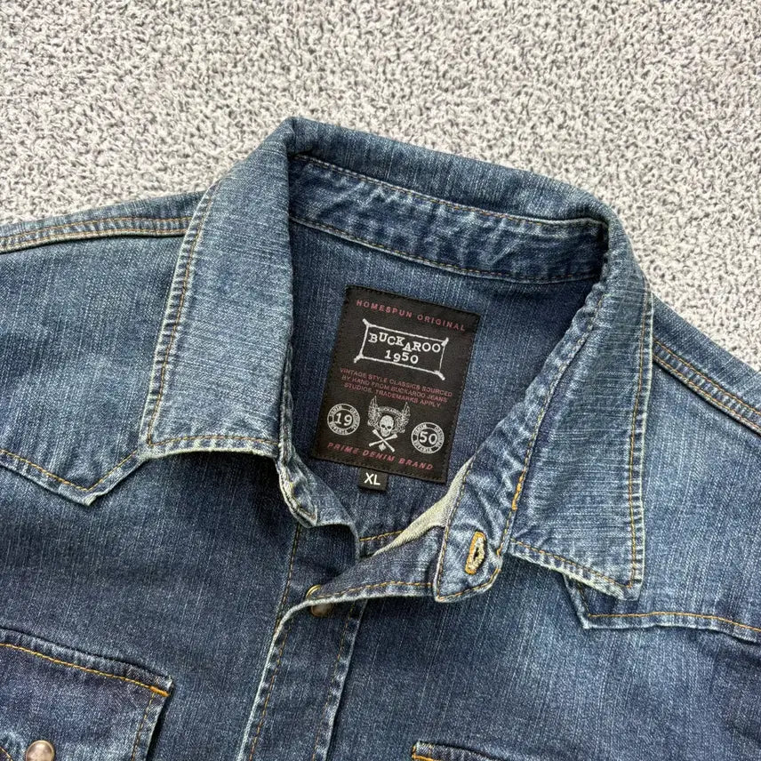 [BUNJANG] Buckaroo Western Washed Denim Shirt XL / XL 버커루 웨스턴 워싱 데님 셔츠 0429J