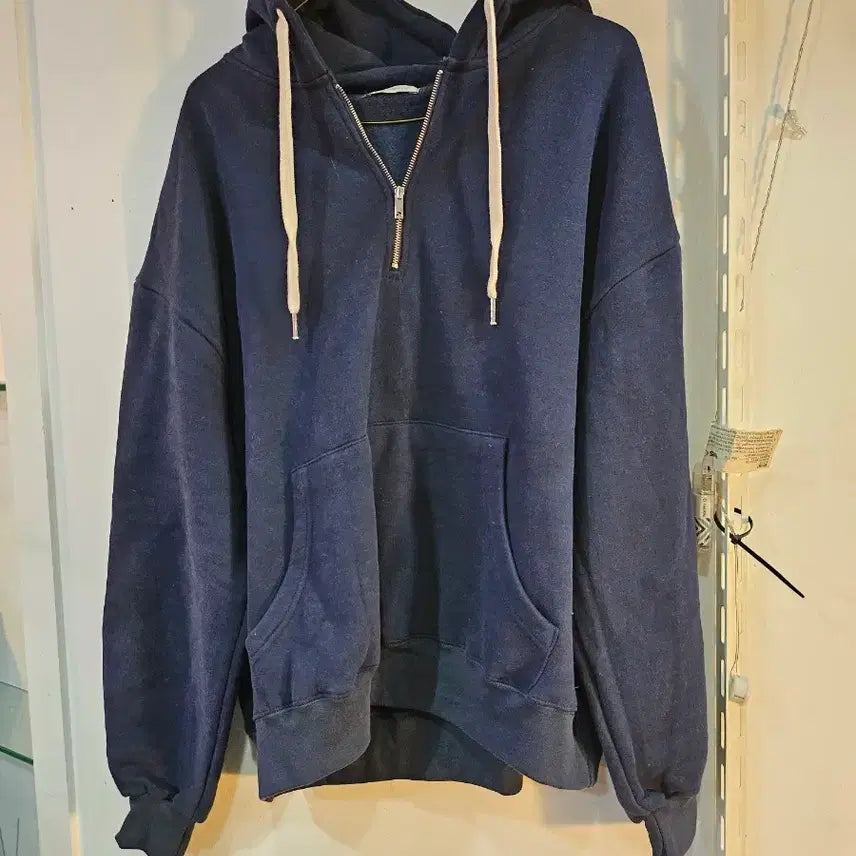 [BUNJANG] Odir Navy Half-Zip Hoodie / <만원빈티지>네이비 하프집업 후드티 가네스라 오디르