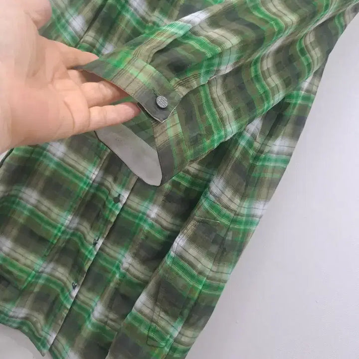 [BUNJANG] Crocodile Chiffon Long Shirt Size 105 / 크로커다일 쉬폰 롱셔츠105