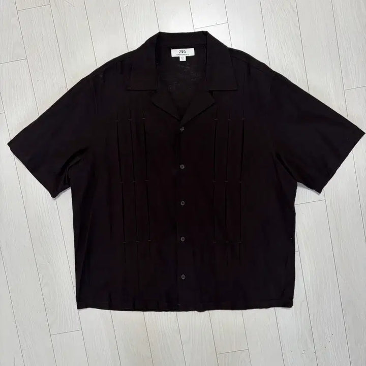 [BUNJANG] ZARA Black Pin Tuck Shirt XL / ZARA 블랙 핀턱 셔츠 XL
