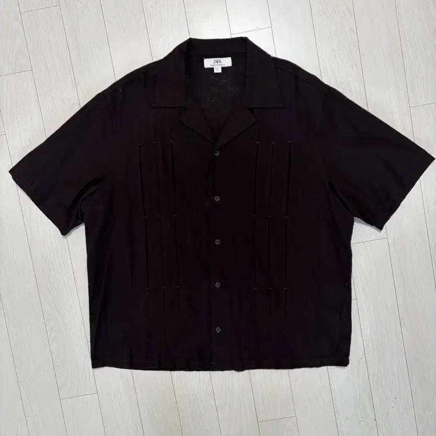 [BUNJANG] ZARA Black Pin Tuck Shirt XL / ZARA 블랙 핀턱 셔츠 XL