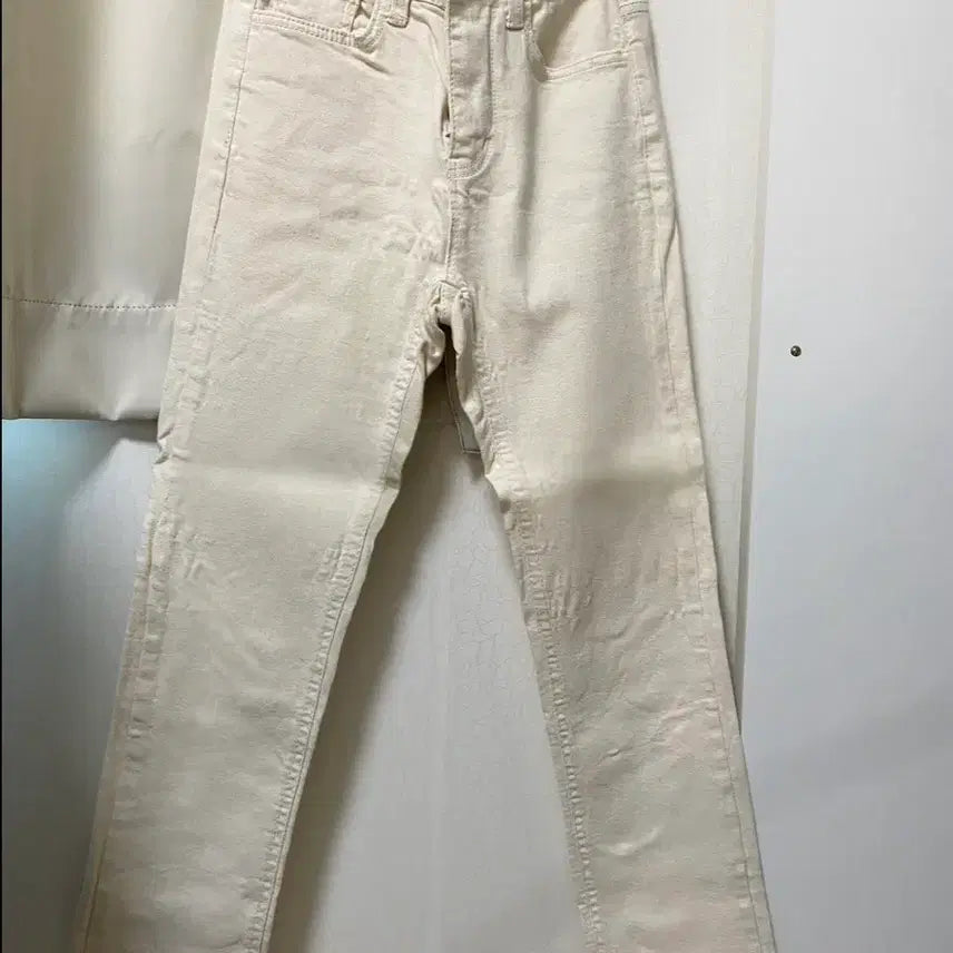 [BUNJANG] Beige Banding Straight Leg Pants - Size S / 베이지 밴딩 일자바지