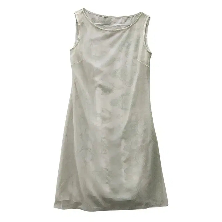 [BUNJANG] Fairy Paisley Mesh See-through Cream Dress (Size S) - Made in Japan / 페어리 페이즐리 메쉬 시스루 크림 원피스 S MADE IN JAPAN
