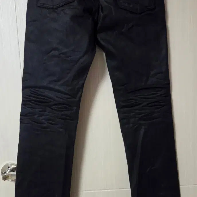 [BUNJANG] Sunday Off Club Wax Coating Straight Leg Jeans Black / [2] 선데이오프클럽 왁스 코팅 진 블랙