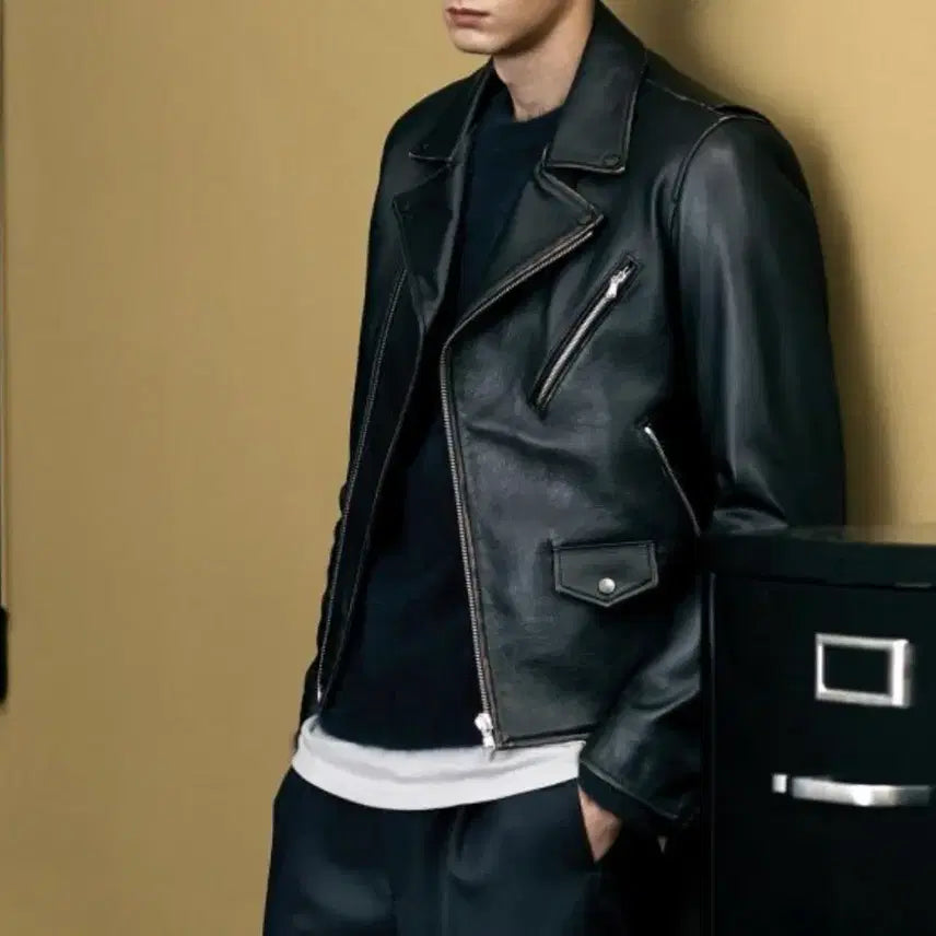 [BUNJANG] JILLSTUART Vintage Goat Leather Rider Jacket Size 95 / [95] 질스튜어트 빈티지 가죽자켓