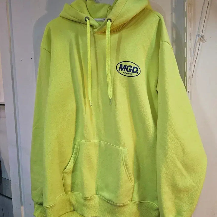 [BUNJANG] MGD Fluorescent Light Green Hoodie L / <만원빈티지>MGD 형광 연두색 후드티