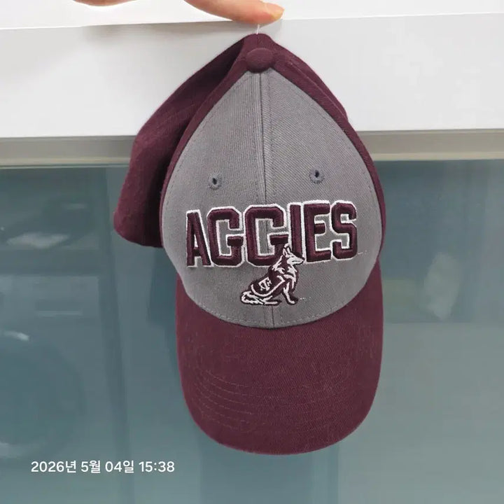[BUNJANG] Aggies Curved Brim Baseball Cap Burgundy/Gray / Aggies 캡모자 버건디/회색