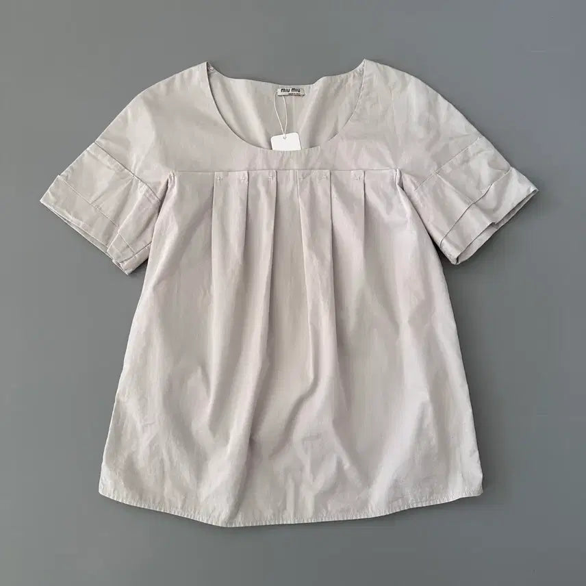 [BUNJANG] Miu Miu Short Sleeve Detail Blouse / 미우미우 miu miu 반팔 디테일 블라우스