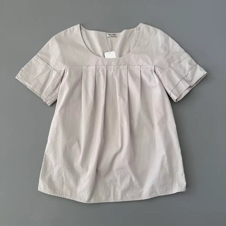 [BUNJANG] Miu Miu Short Sleeve Detail Blouse / 미우미우 miu miu 반팔 디테일 블라우스