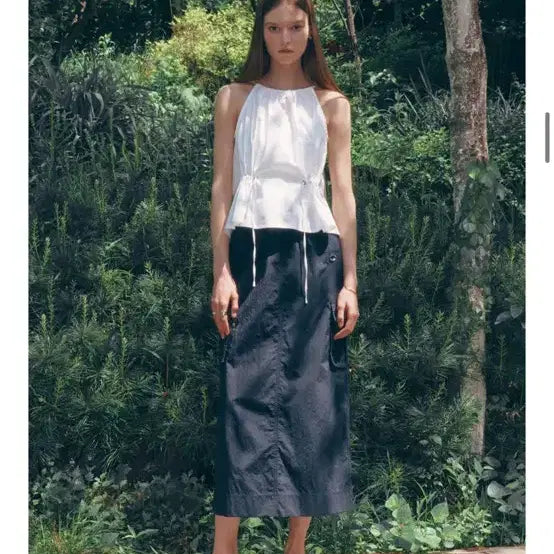 [BUNJANG] Atid Halterneck Shirring Blouse / 아티드 홀터넥 셔링 블라우스
