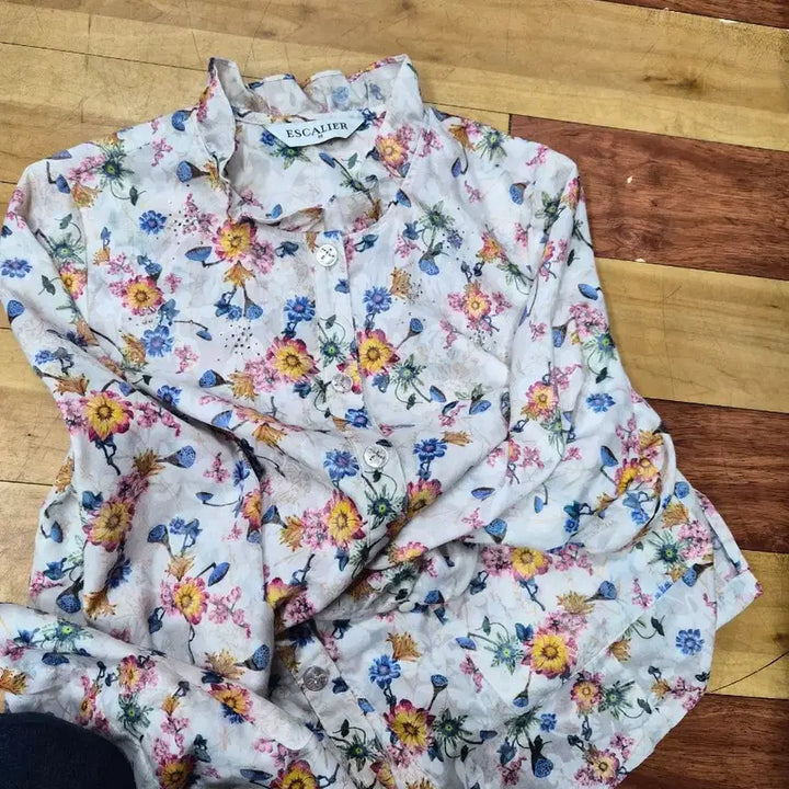 [BUNJANG] ESCALIER Flower Print Blouse Size 90 / ESCALIER 플라워 프린트 블라우스90