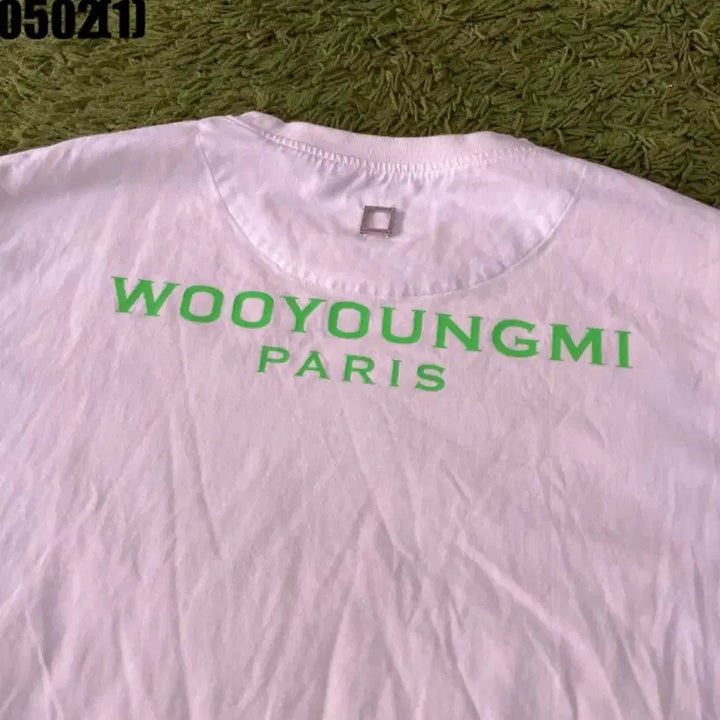 [BUNJANG] Wooyoungmi White Logo Printing Short Sleeve T-Shirt / 우영미 화이트 로고 프린팅 반팔 티셔츠 105
