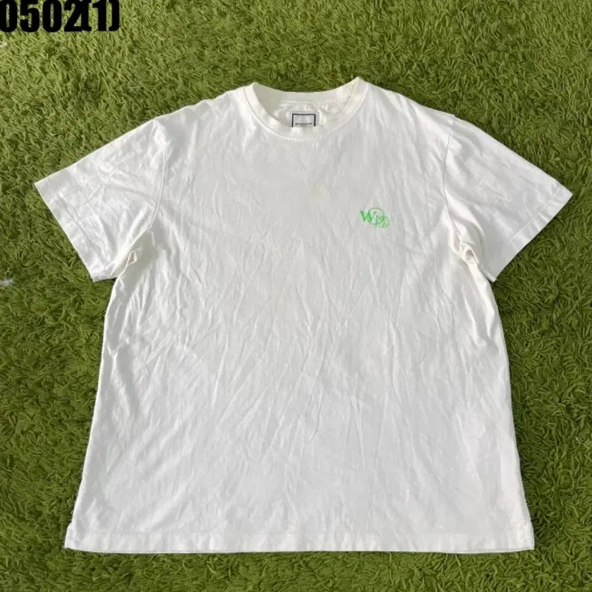 [BUNJANG] Wooyoungmi White Logo Printing Short Sleeve T-Shirt / 우영미 화이트 로고 프린팅 반팔 티셔츠 105