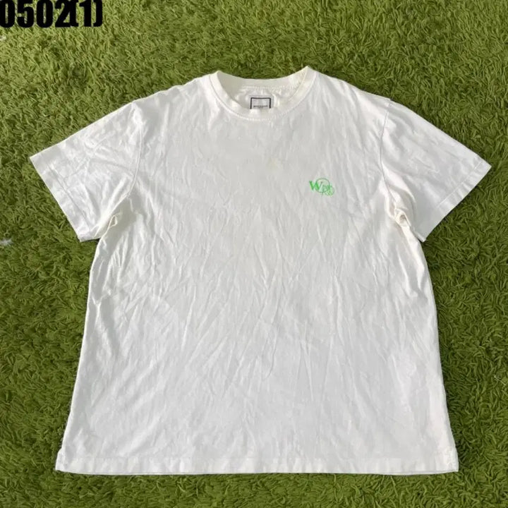 [BUNJANG] Wooyoungmi White Logo Printing Short Sleeve T-Shirt / 우영미 화이트 로고 프린팅 반팔 티셔츠 105