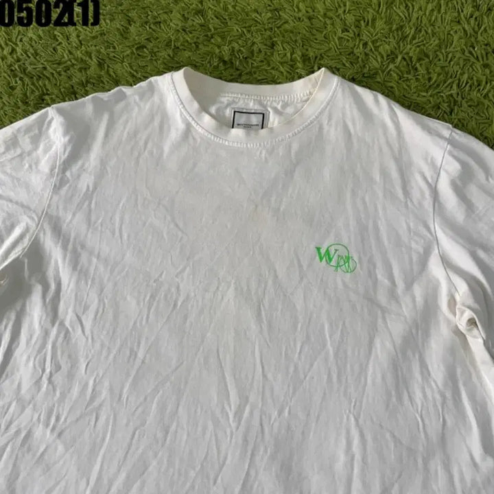 [BUNJANG] Wooyoungmi White Logo Printing Short Sleeve T-Shirt / 우영미 화이트 로고 프린팅 반팔 티셔츠 105