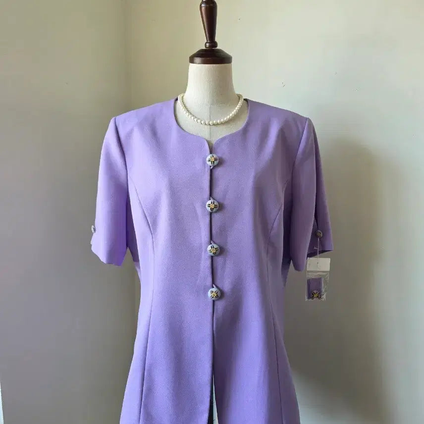 [BUNJANG] New Unworn Purple Short-Sleeve Jacket / 미착용 새상품 보라 반팔 자켓
